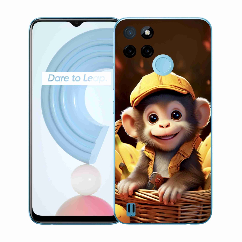 Gélový kryt mmCase na Realme C21Y/C25Y - opice v košíku