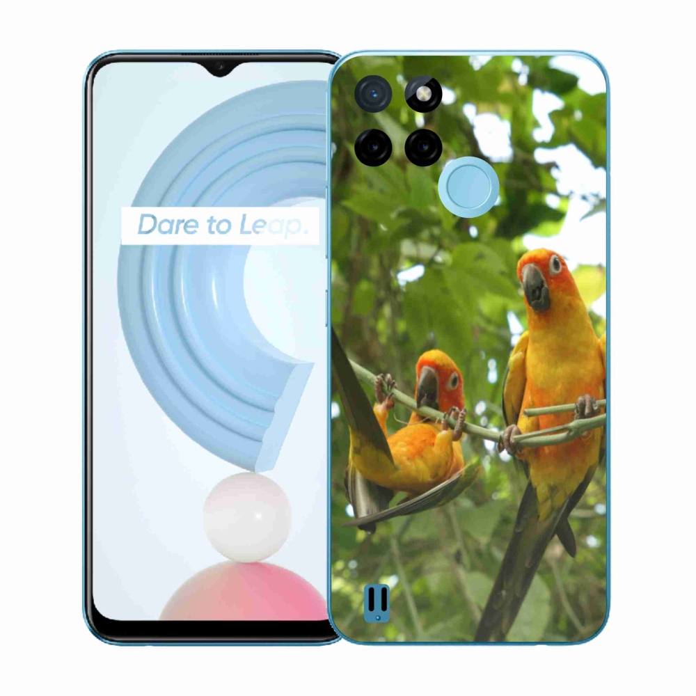 Gélový kryt mmCase na Realme C21Y/C25Y - papagáje aratingy