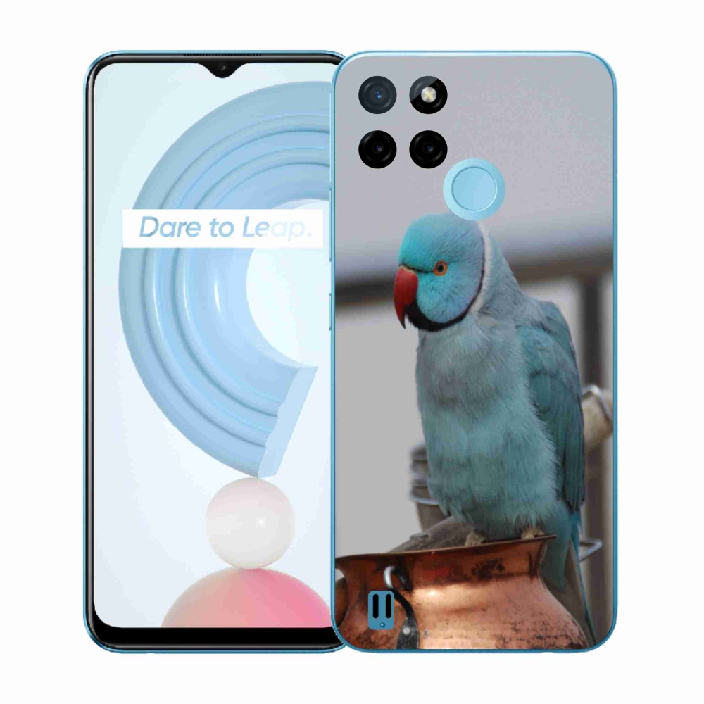 Gélový kryt mmCase na Realme C21Y/C25Y - papagáj alexander modrý
