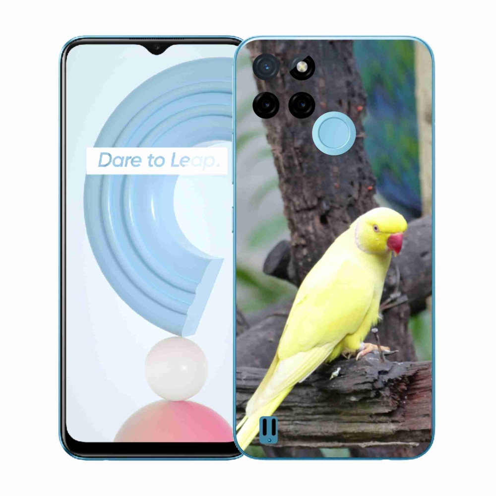 Gélový kryt mmCase na Realme C21Y/C25Y - papagáj alexander žltý