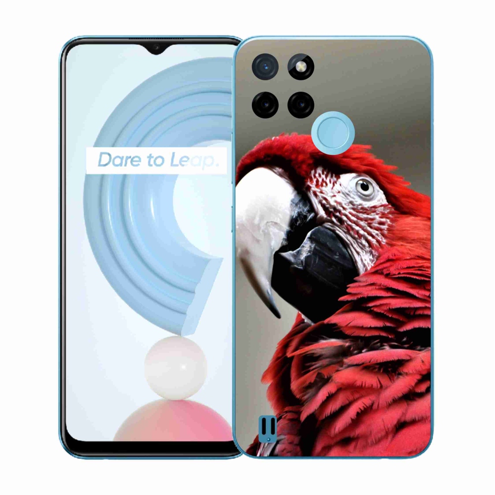 Gélový kryt mmCase na Realme C21Y/C25Y - papagáj ara červený
