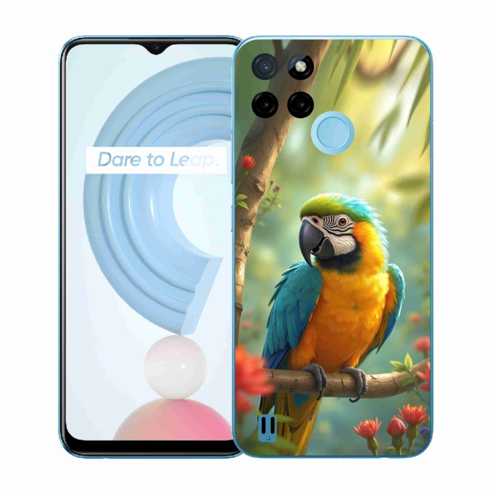 Gélový kryt mmCase na Realme C21Y/C25Y - papagáj ara modrožltá