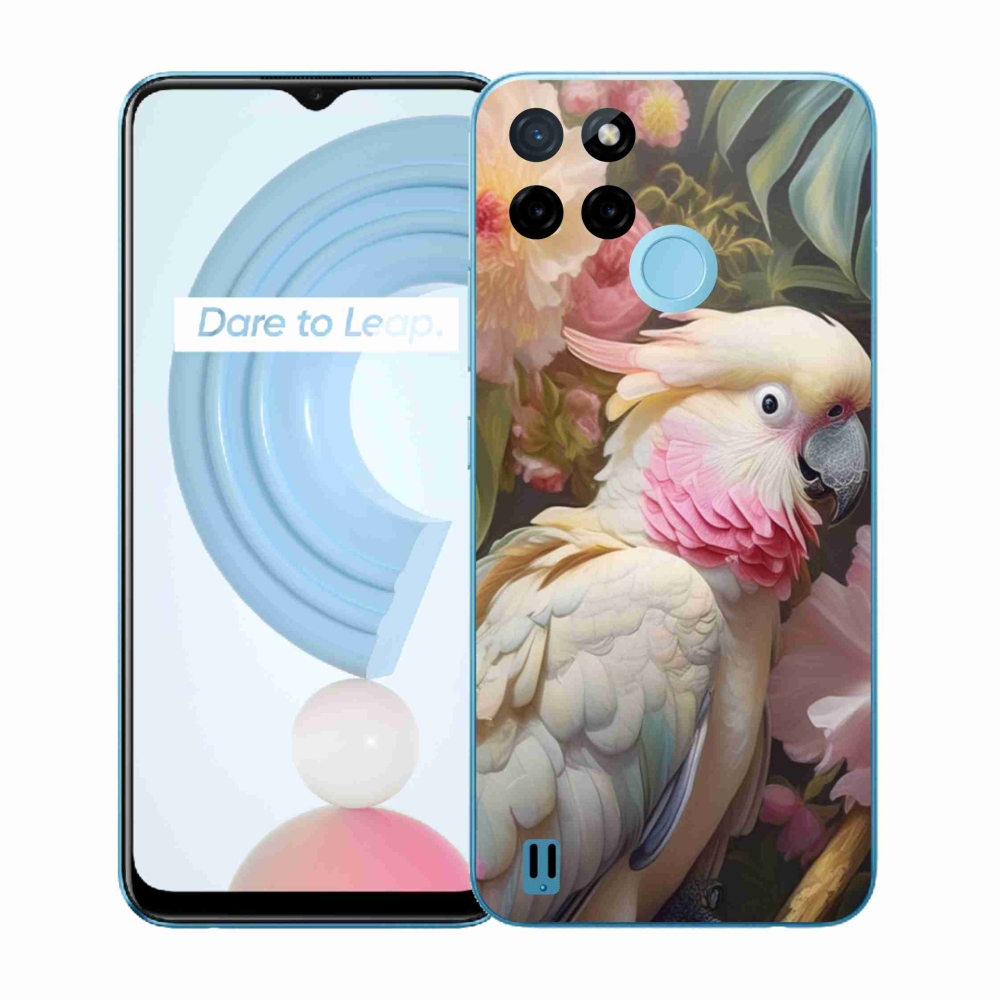 Gélový kryt mmCase na Realme C21Y/C25Y - papagáj kakadu ružový 2
