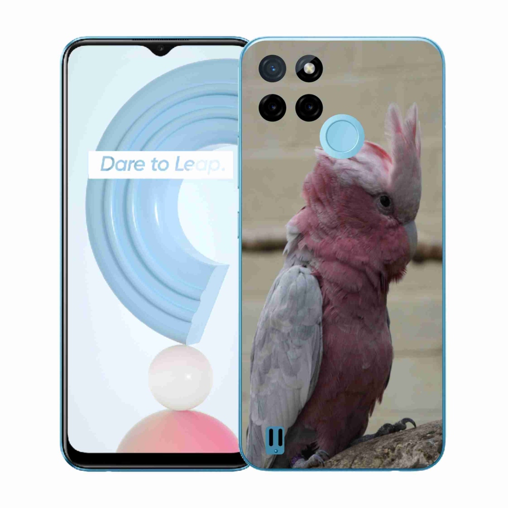 Gélový kryt mmCase na Realme C21Y/C25Y - papagáj kakadu ružový