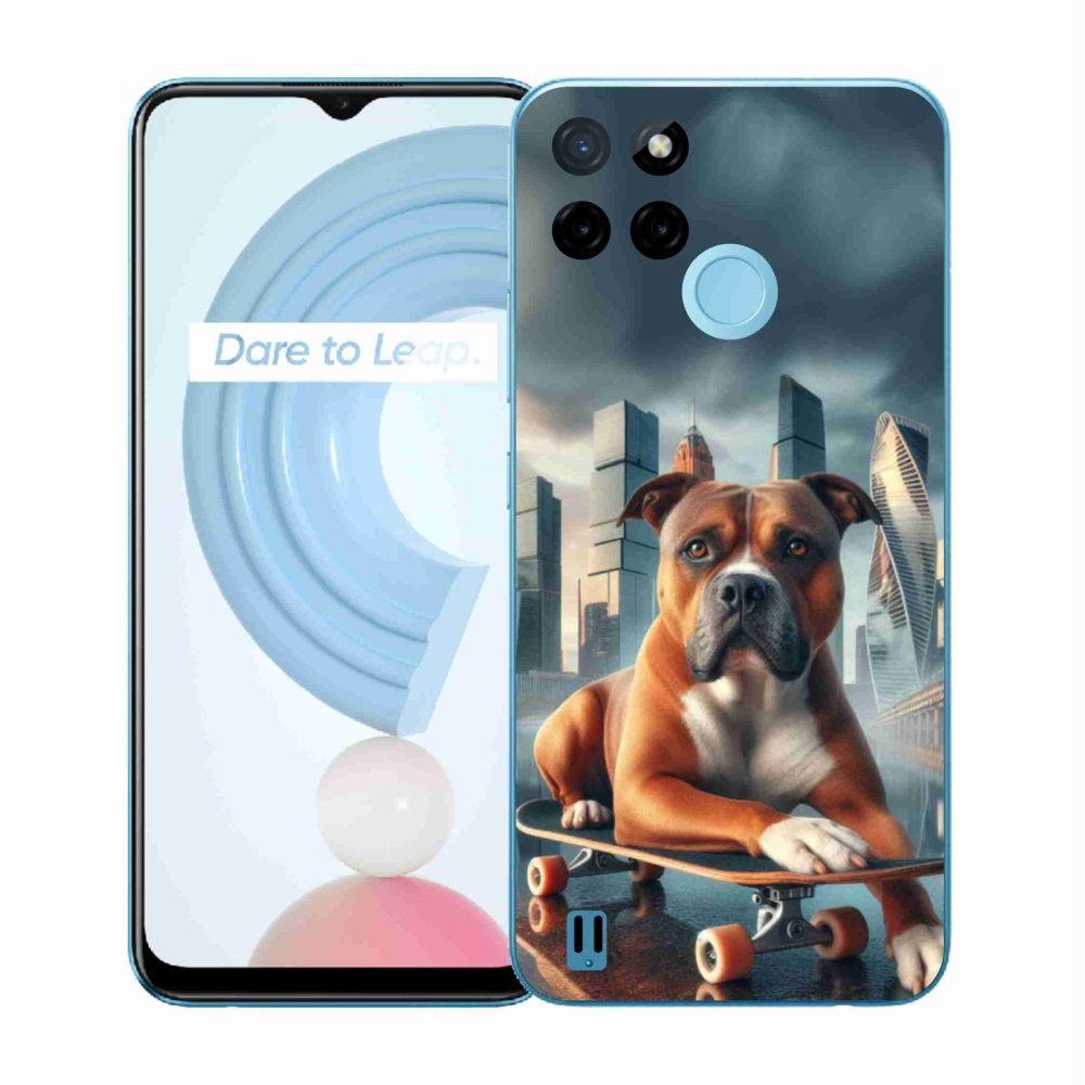 Gélový kryt mmCase na Realme C21Y/C25Y - pes na skateboarde