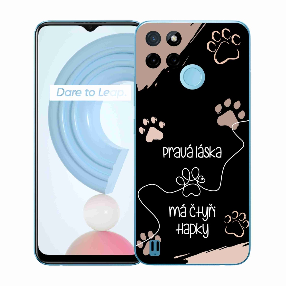 Gélový kryt mmCase na Realme C21Y/C25Y - psí motív 1 čierne pozadie
