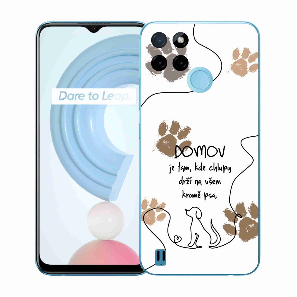 Gélový kryt mmCase na Realme C21Y/C25Y - psí motív biele pozadie
