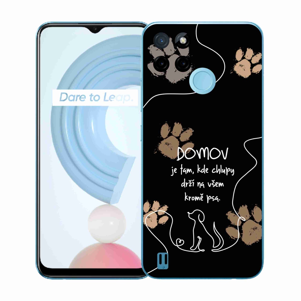 Gélový kryt mmCase na Realme C21Y/C25Y - psí motív čierne pozadie