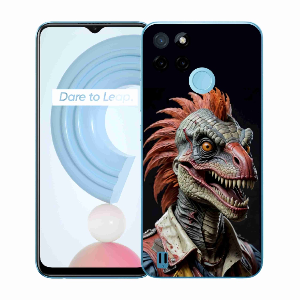 Gélový kryt mmCase na Realme C21Y/C25Y - punk dinosaurus