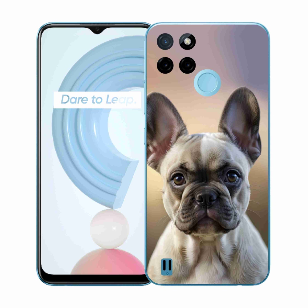 Gélový kryt mmCase na Realme C21Y/C25Y - roztomilý francúzsky buldoček