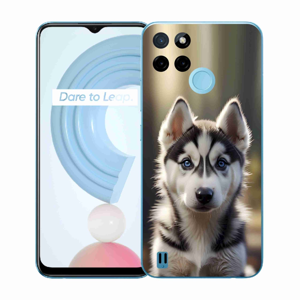 Gélový kryt mmCase na Realme C21Y/C25Y - roztomilý sibírsky husky