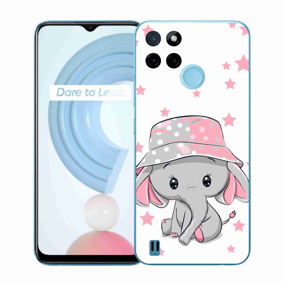 Gélový kryt mmCase na Realme C21Y/C25Y - ružový slon