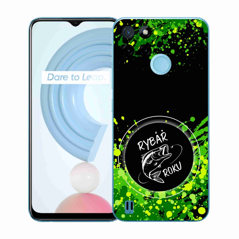 Gélový kryt mmCase na Realme C21Y/C25Y - rybár roku čierne pozadie