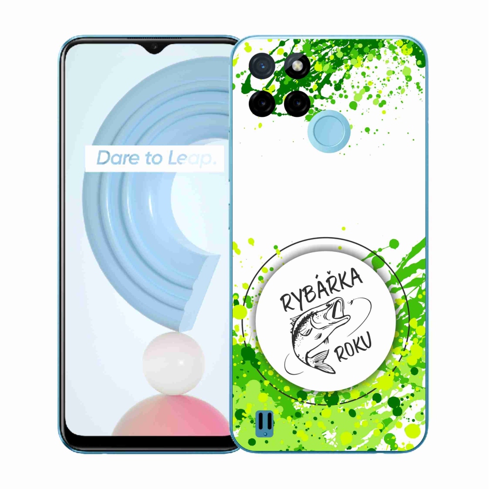 Gélový kryt mmCase na Realme C21Y/C25Y - rybárka roku biele pozadie