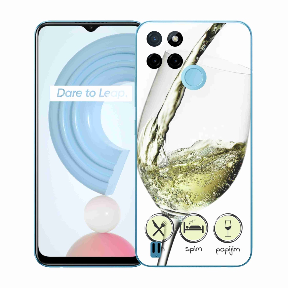 Gélový kryt mmCase na Realme C21Y/C25Y - pohár vína bielej