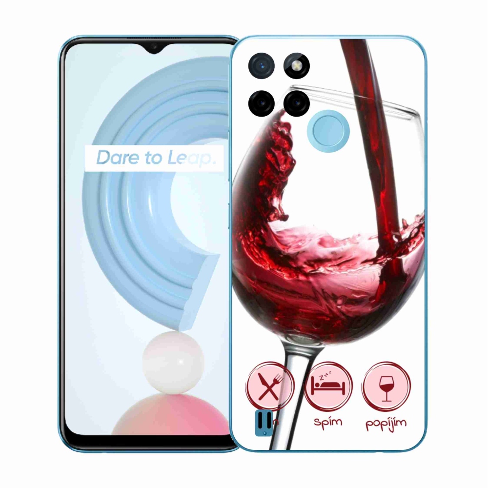 Gélový kryt mmCase na Realme C21Y/C25Y - pohár vína červené