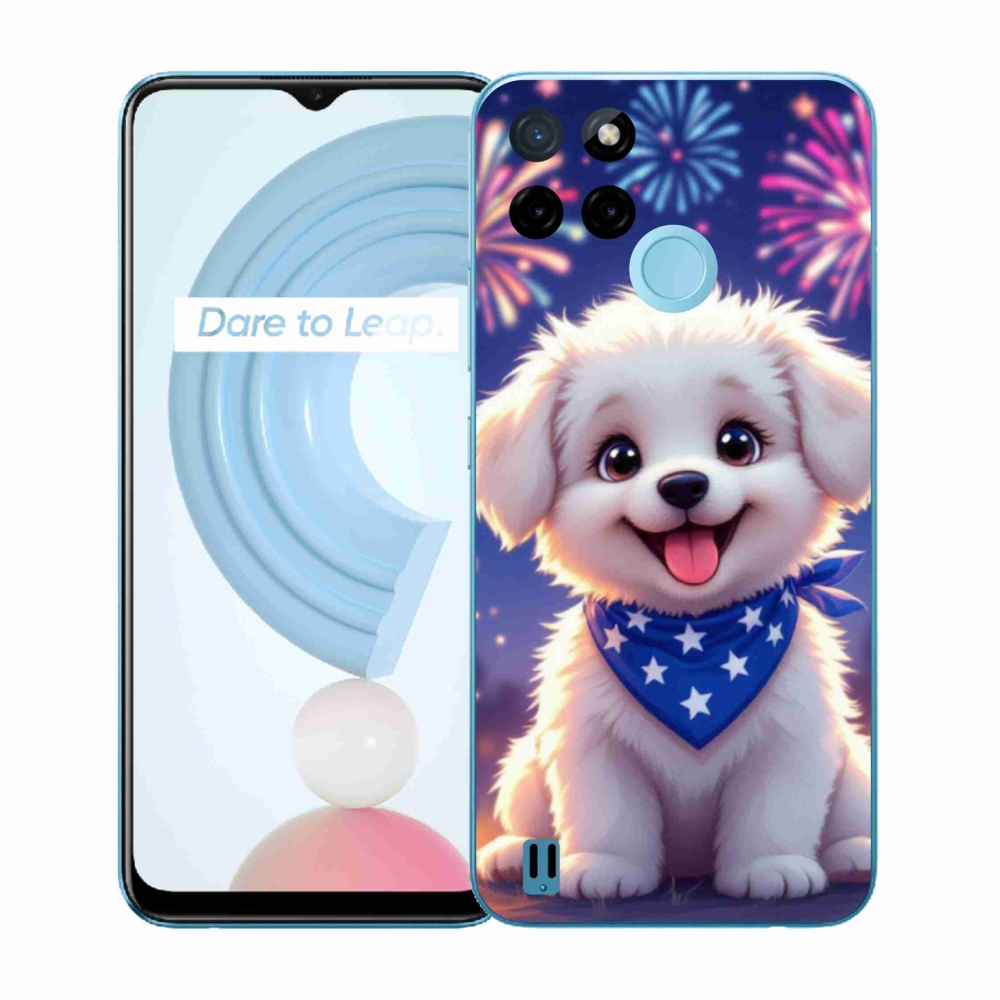 Gélový kryt mmCase na Realme C21Y/C25Y - slávnostné šteňa