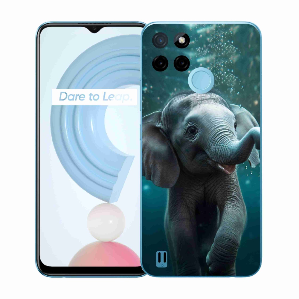 Gélový kryt mmCase na Realme C21Y/C25Y - sloník pod vodou