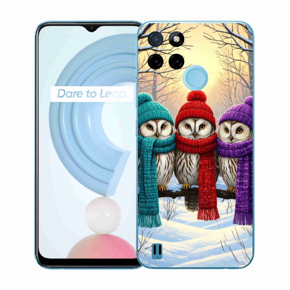 Gélový kryt mmCase na Realme C21Y/C25Y - soví priatelia
