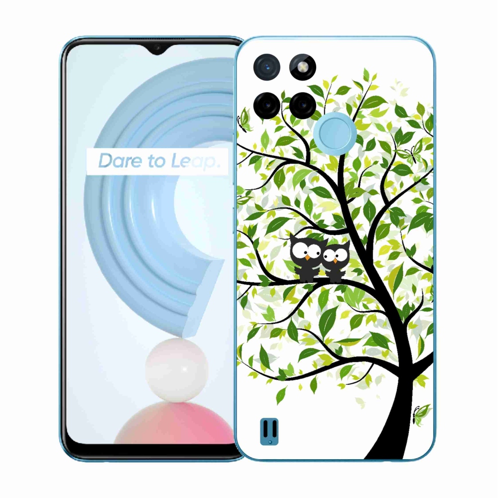 Gélový kryt mmCase na Realme C21Y/C25Y - malej sovy na strome