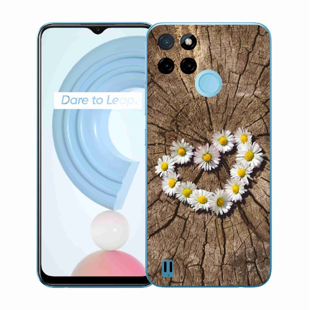 Gélový kryt mmCase na Realme C21Y/C25Y - srdce z margaréty