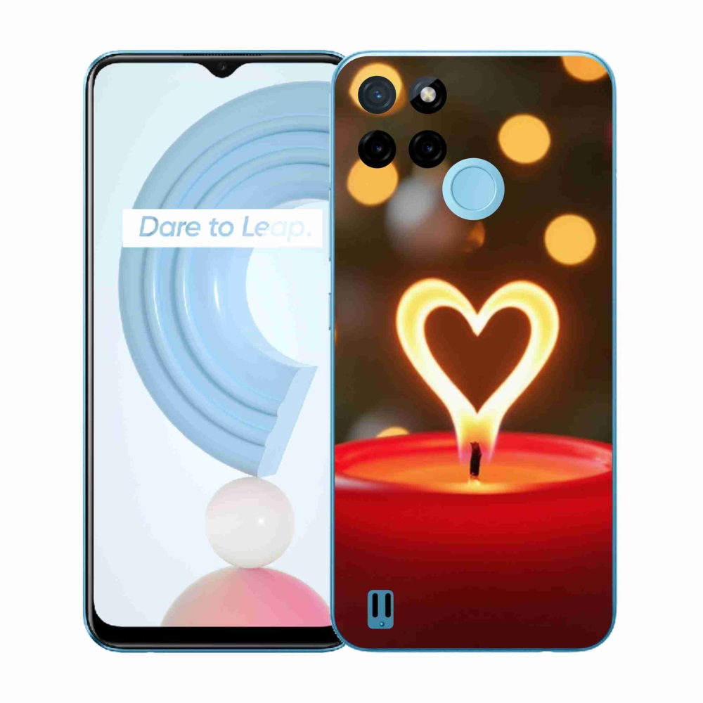 Gélový kryt mmCase na Realme C21Y/C25Y - srdce z plameňa