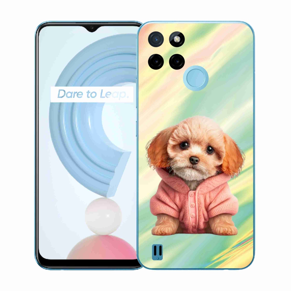 Gélový kryt mmCase na Realme C21Y/C25Y - šteňa vo svetri