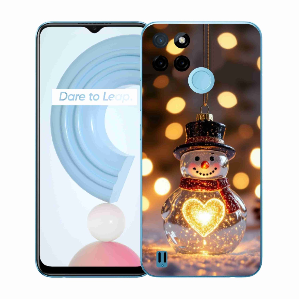 Gélový kryt mmCase na Realme C21Y/C25Y - svietiaci vianočný snehuliak