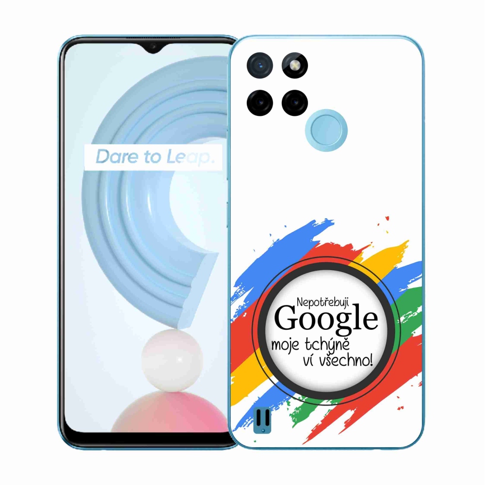 Gélový kryt mmCase na Realme C21Y/C25Y - svokra vie všetko biele pozadie