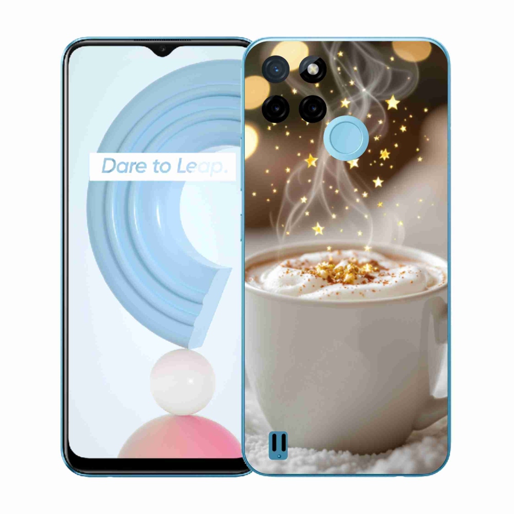 Gélový kryt mmCase na Realme C21Y/C25Y - vianočný horúci nápoj