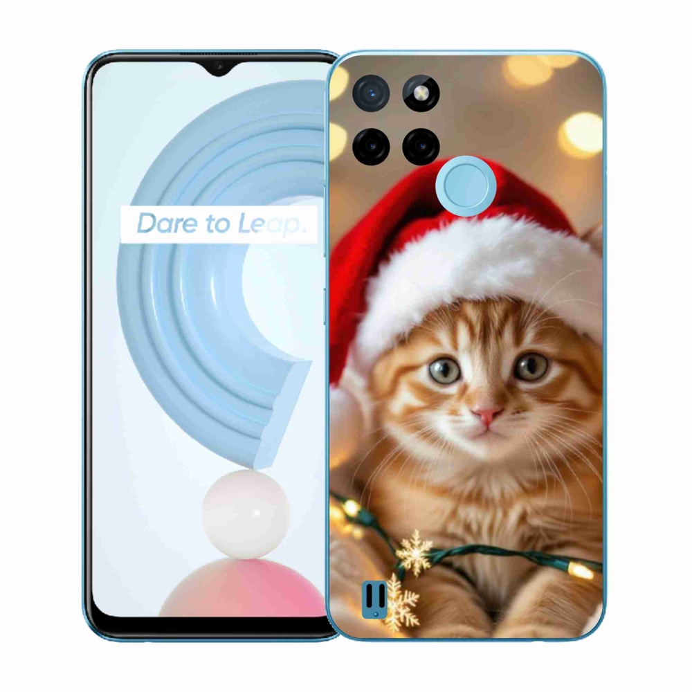 Gélový kryt mmCase na Realme C21Y/C25Y - vianočné mačiatko
