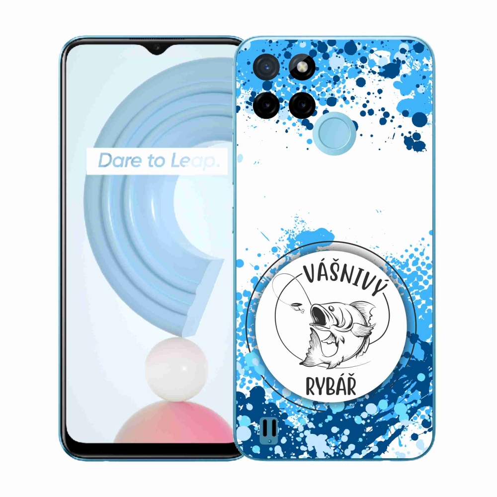 Gélový kryt mmCase na Realme C21Y/C25Y - vášnivý rybár biele pozadie