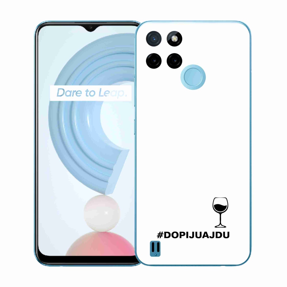 Gélový kryt mmCase na Realme C21Y/C25Y - vínny motív biele pozadie