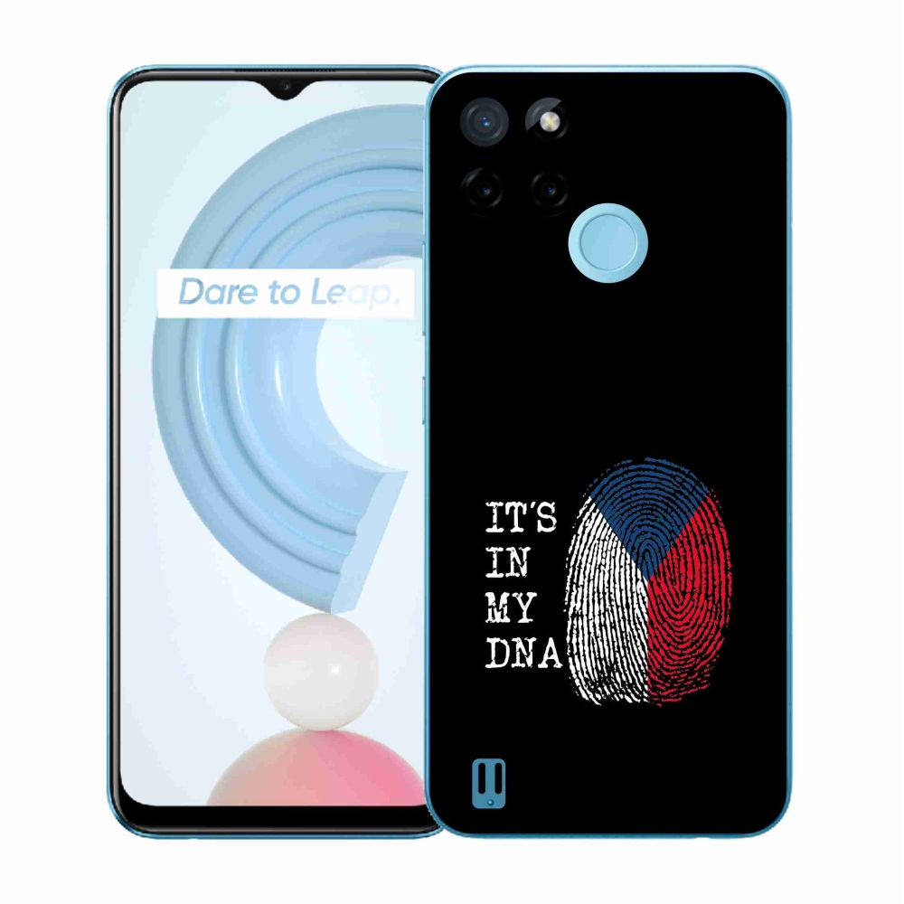 Gélový kryt mmCase na Realme C21Y/C25Y - vlajka odtlačok prsta čierne pozadie