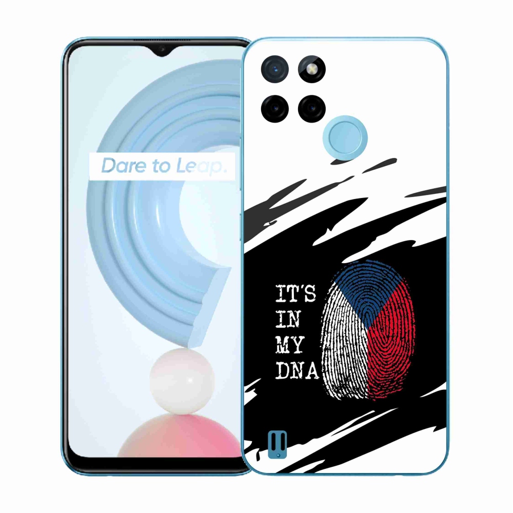 Gélový kryt mmCase na Realme C21Y/C25Y - vlajka odtlačok prsta čiernobiele pozadie