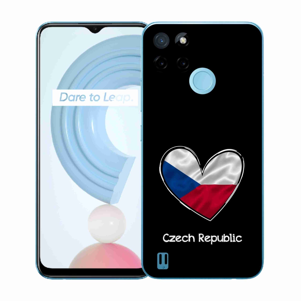 Gélový kryt mmCase na Realme C21Y/C25Y - vlajka srdca čierne pozadie