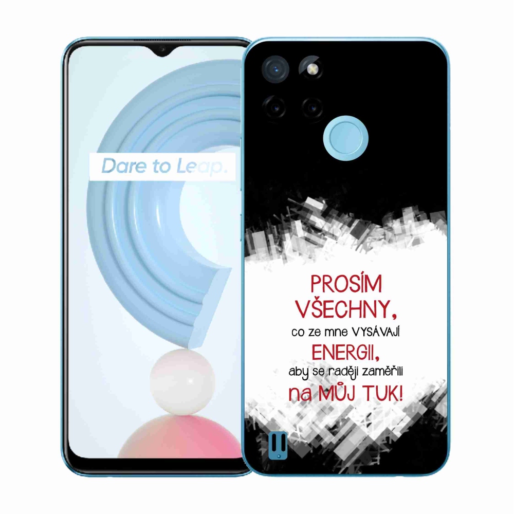 Gélový kryt mmCase na Realme C21Y/C25Y - vtipný text 1 červený