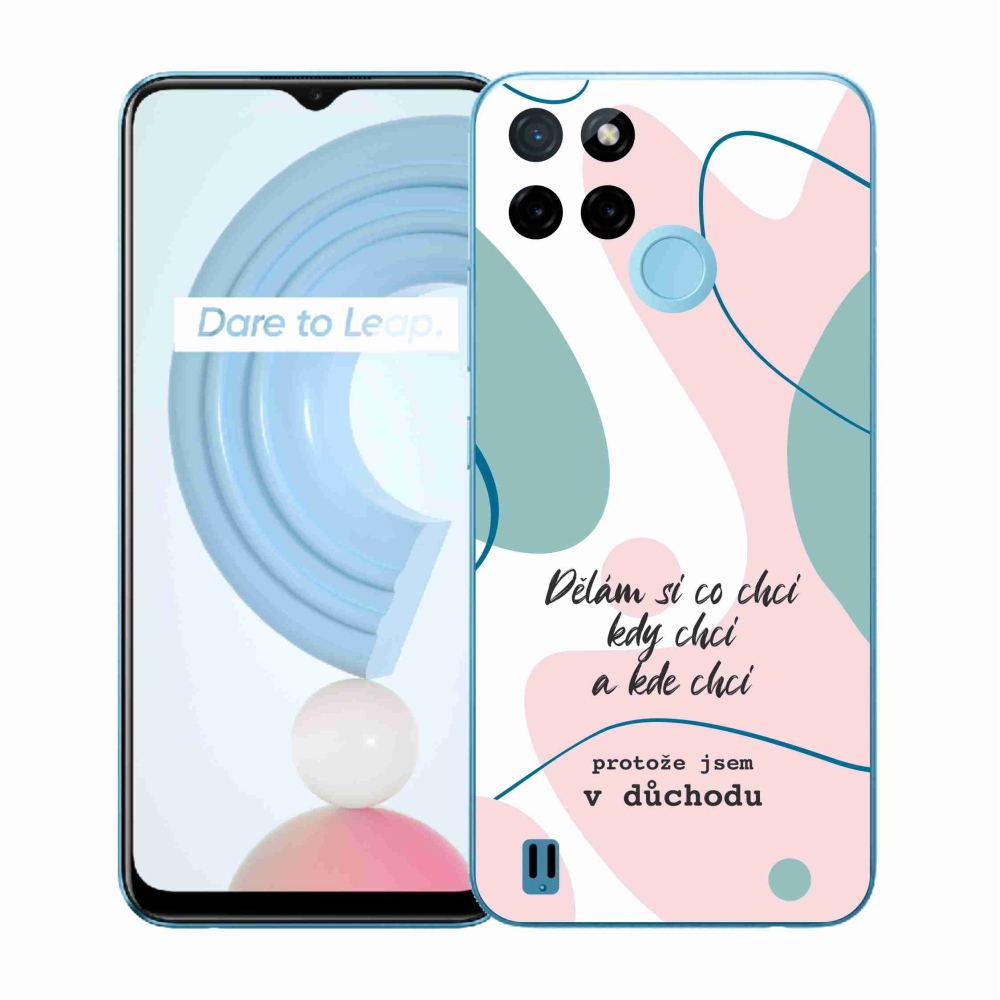 Gélový kryt mmCase na Realme C21Y/C25Y - vtipný text 10 biele pozadie