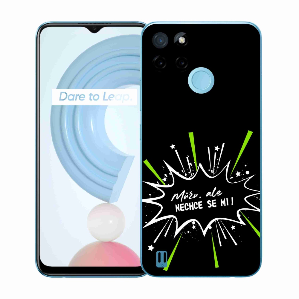Gélový kryt mmCase na Realme C21Y/C25Y - vtipný text 11 čierne pozadie