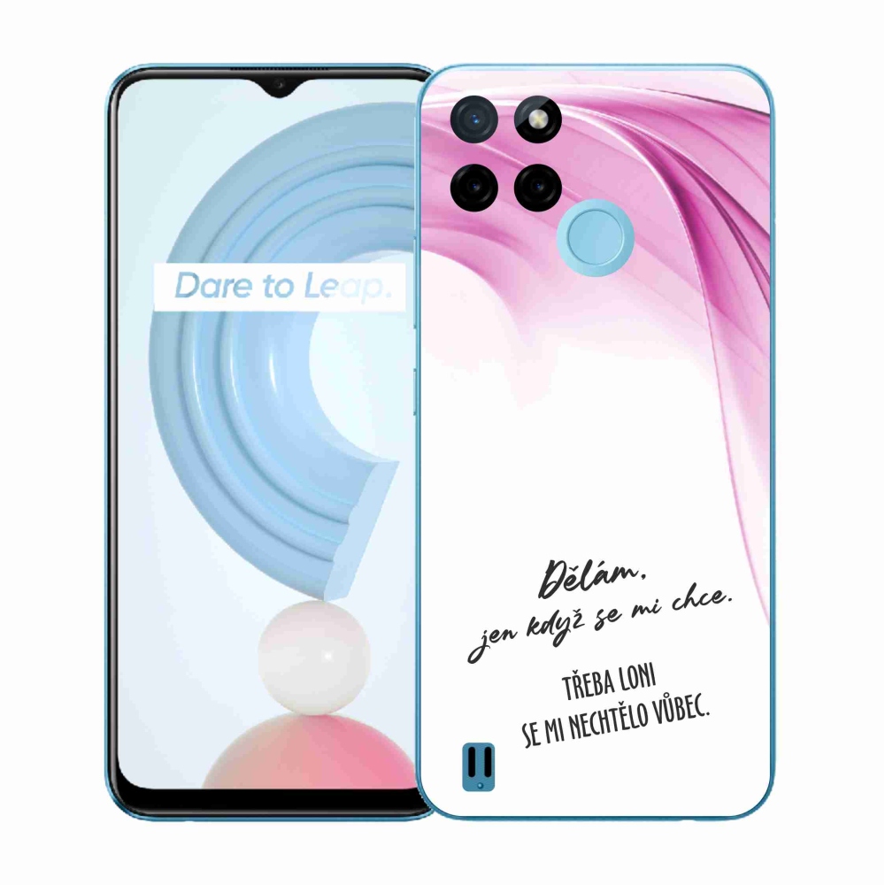 Gélový kryt mmCase na Realme C21Y/C25Y - vtipný text 12 biele pozadie