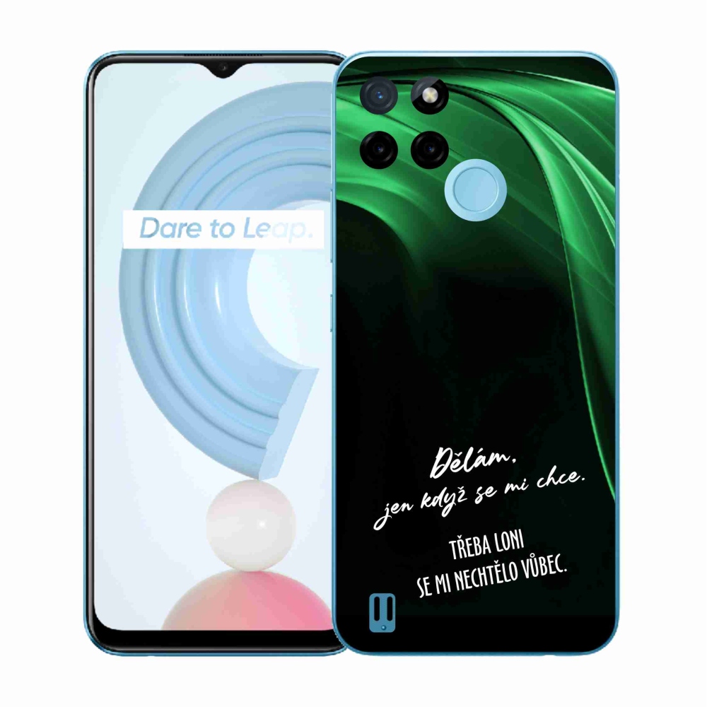 Gélový kryt mmCase na Realme C21Y/C25Y - vtipný text 12 čierne pozadie