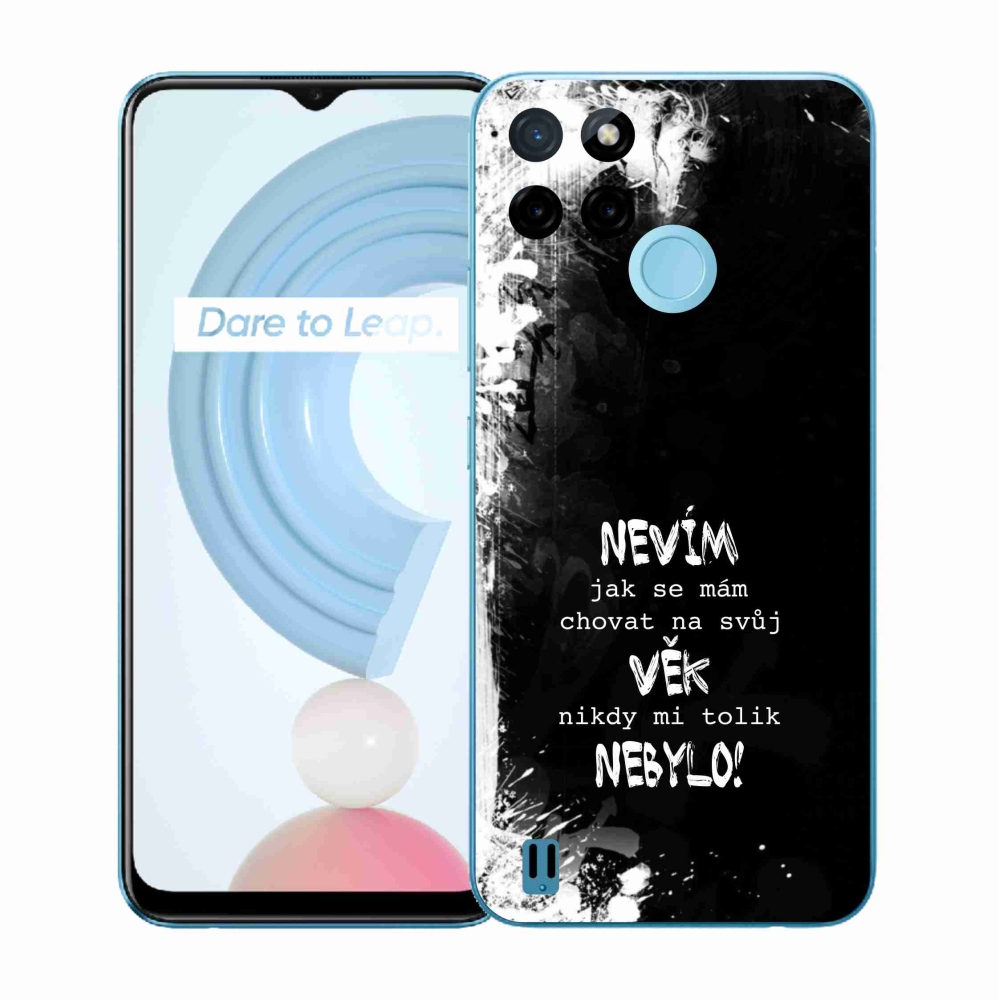 Gélový kryt mmCase na Realme C21Y/C25Y - vtipný text 14 čierne pozadie