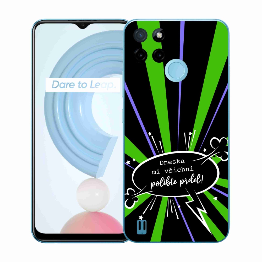 Gélový kryt mmCase na Realme C21Y/C25Y - vtipný text 15 čierne pozadie