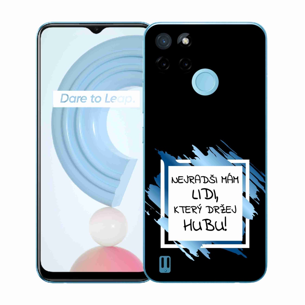 Gélový kryt mmCase na Realme C21Y/C25Y - vtipný text 7 bieločierne pozadie