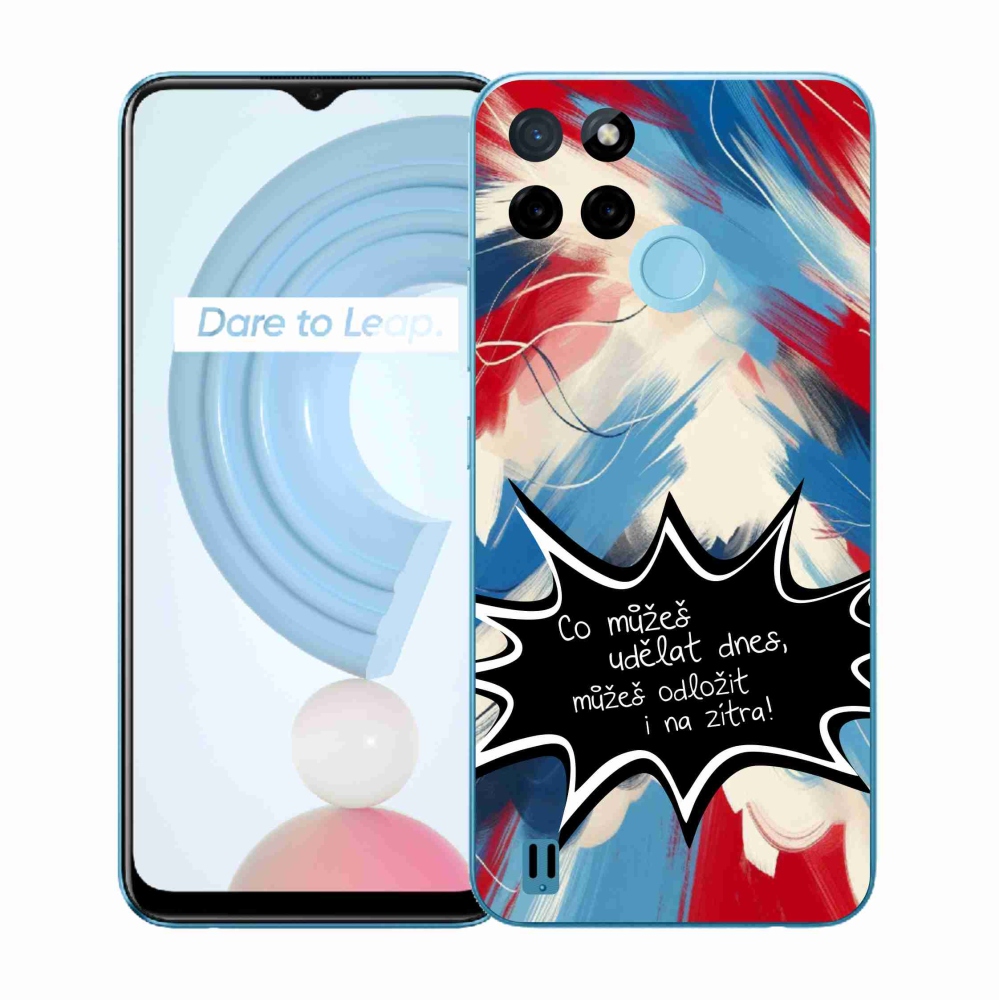 Gélový kryt mmCase na Realme C21Y/C25Y - vtipný text 9 čierne pozadie
