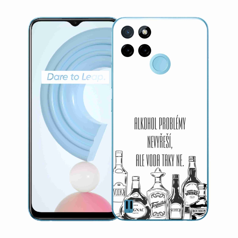 Gélový kryt mmCase na Realme C21Y/C25Y - vtipný text biele pozadie