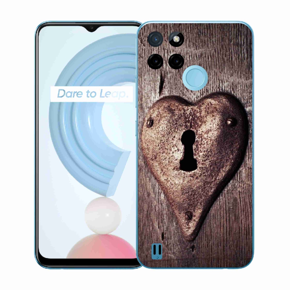 Gélový kryt mmCase na Realme C21Y/C25Y - zámok v tvare srdca