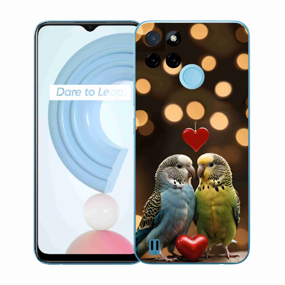 Gélový kryt mmCase na Realme C21Y/C25Y - zamilovaní papagáje