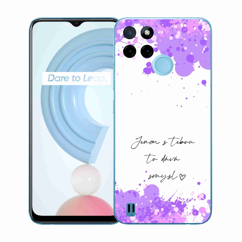 Gélový kryt mmCase na Realme C21Y/C25Y - zamilovaný text biele pozadie