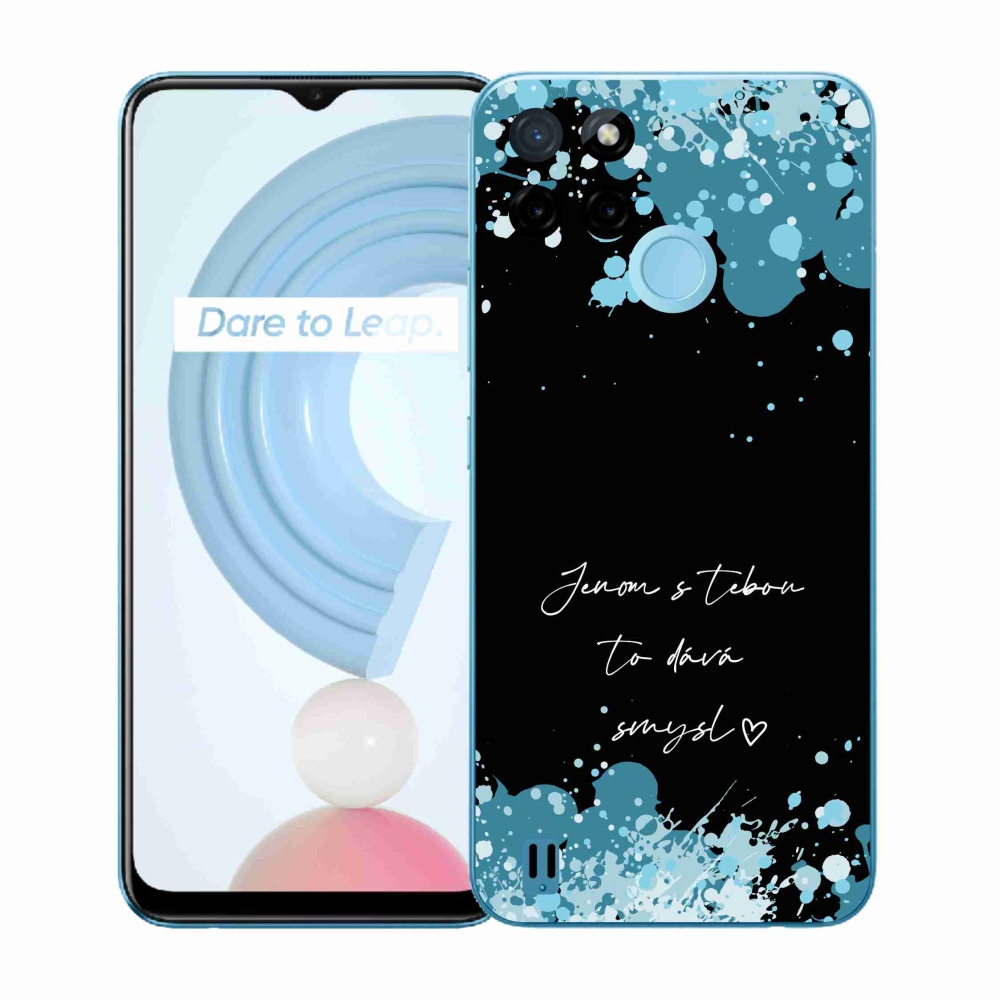 Gélový kryt mmCase na Realme C21Y/C25Y - zamilovaný text čierne pozadie